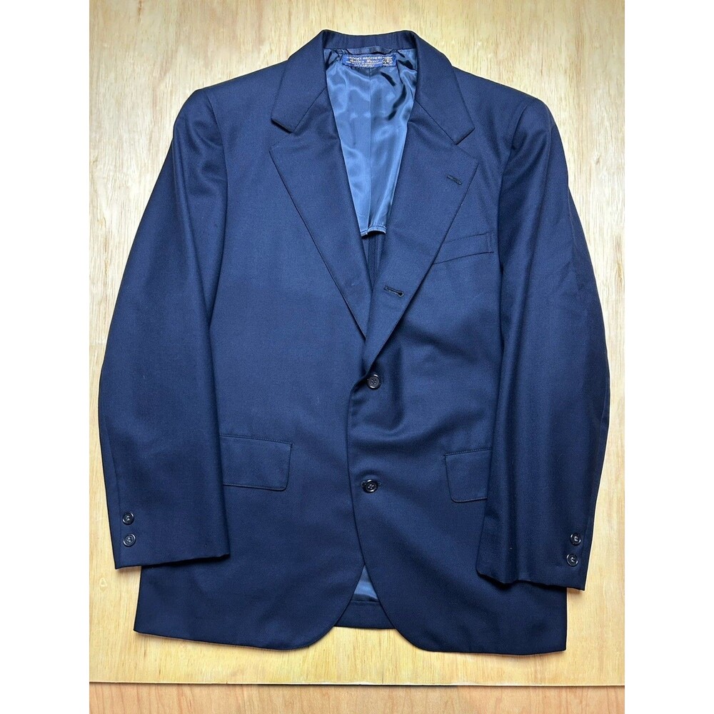 Brooks Brothers Golden Fleece 40S Blue 100% Wool Sport Coat Blazer (flaw)